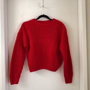 H&M Divided Red Knit Chunky Sweater size small